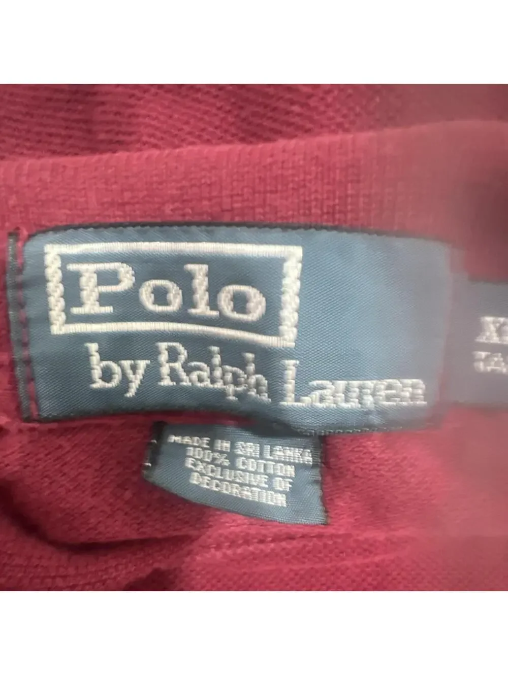 BIG TALL Polo Ralph Lauren Men's Maroon Red Cotton Long Sleeve Polo XLT $89